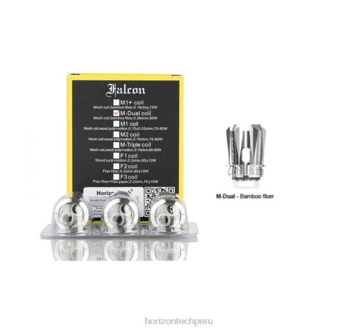 Bobina de malla dual m 0.38ohm HorizonTech Falcon bobinas (paquete de 3) - Horizon Tech vape - B0HLZ165