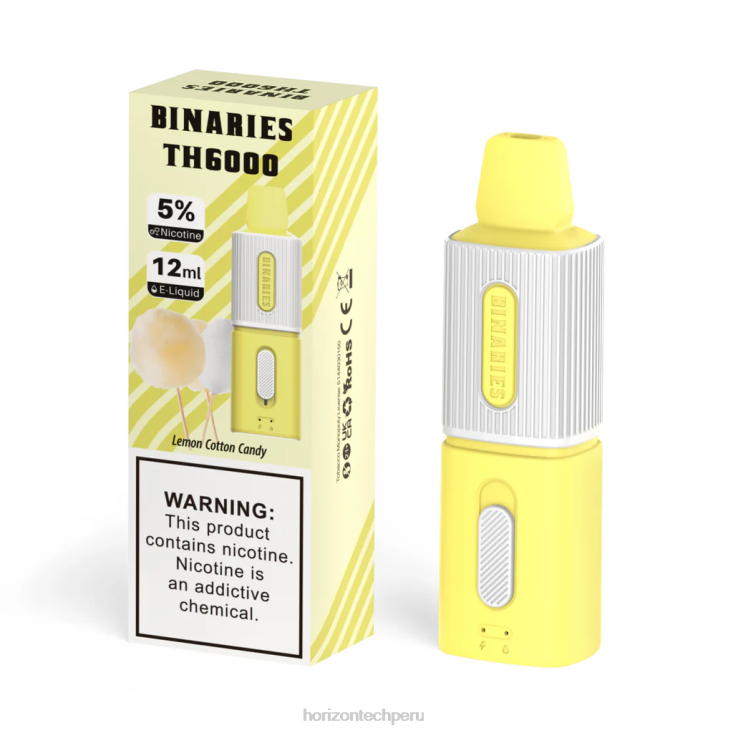 algodon de azucar de limon HorizonTech Binaries Cabin th6000 desechable 12ml - HorizonTech vape kit - B0HLZ100