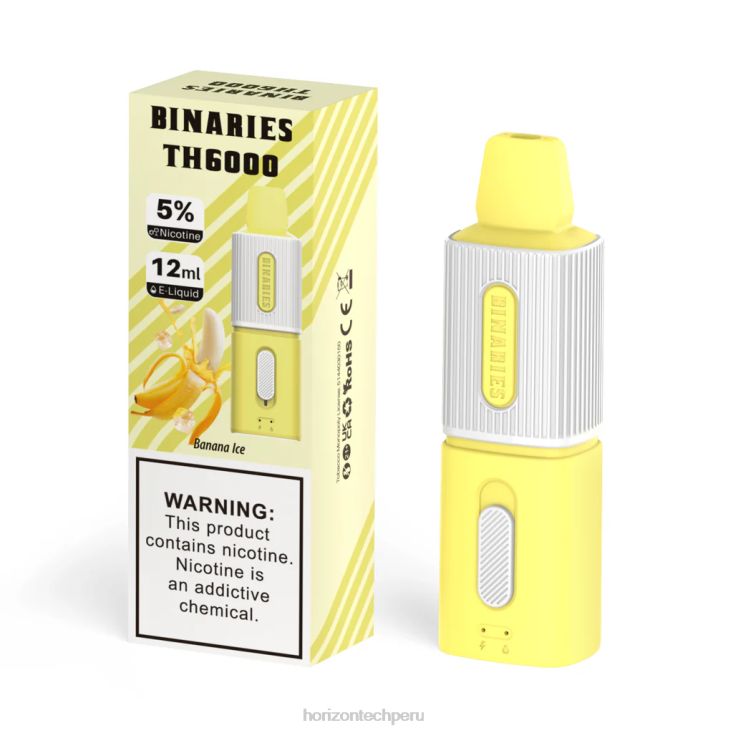 hielo de plátano HorizonTech Binaries Cabin th6000 desechable 12ml - Horizon Tech vape coils - B0HLZ97